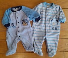 Lot Of 2 Baby Boy Carter's  French Terry Sleepers Long Sleeve NB + 0-3M 