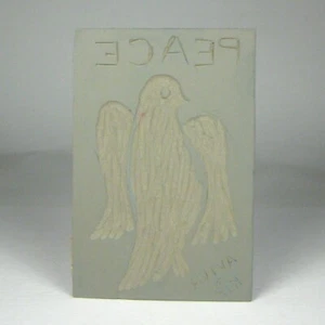 Linocut Linoleum Printing Wood Block Stamp Handmade Bird of Peace 4 x 6 Inch - Picture 1 of 4