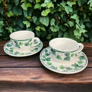 Nancy Calhoun Vista Verde Ivy Set of Two Cups & Two Saucers Made in Japan MCM - Picture 1 of 14