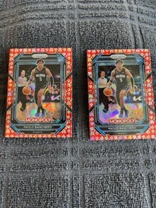 2022-23 Panini Prizm Monopoly Paolo Banchero Free Parking Red Cracked Ice RC (2) - Picture 1 of 2