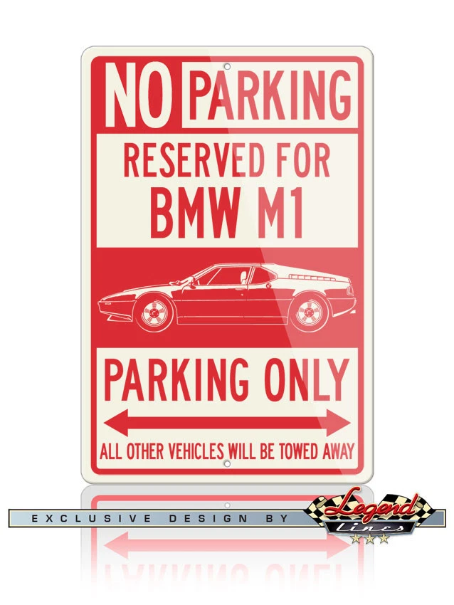 Letrero de aluminio BMW M1 E26 1978-1981 estacionamiento reservado solo 8x12 - coche alemán Foto 1 de 1
