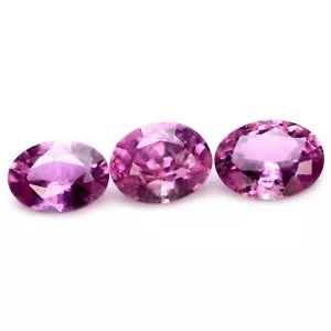 Superb Certified 0.46ct Natural Hot Pink Sapphire Madagascar Oval Matching Set - Picture 1 of 4
