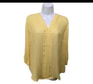 NWT JM collection Studded Long Sleeve Blouse Womens L Business Office #47 - Picture 1 of 7