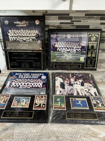 New York Yankees World Series Champions Plaque Lot Of 4 - 96’, 98’, 00’ Cover
