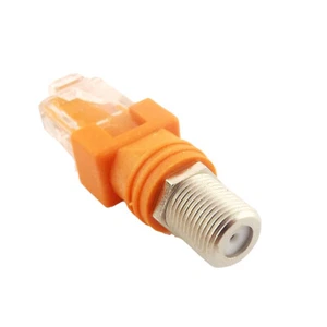 F Type RF Female to RJ45 Male Coaxial Barrel Coupler Adapter Connector Monitor - Picture 1 of 5