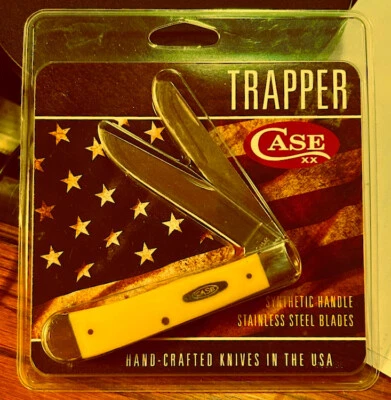 NIP CASE XX KNIVES YELLOW SYNTHETIC TRAPPER SS 3254 SS POCKET KNIFE - Image 1 of 3