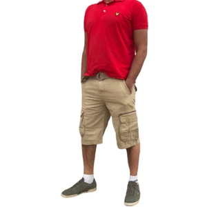 Mens Cargo Shorts Combat Knee Length Summer Pants 6 Pocket Belt Plus Size - Picture 1 of 22