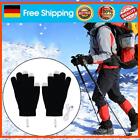 2pcs Electric Heating Gloves Touch Screen USB Riding Skiing Warm Mittens (Black)