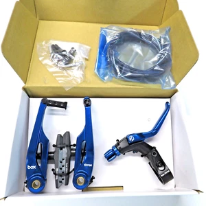 BMX V-Brake Kit BOX THREE PRO With Lever and Cable 108mm Blue - Picture 1 of 5