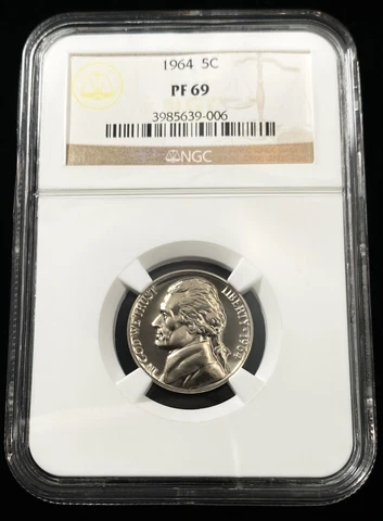 1964 Jefferson Nickel 5c Certified by NGC PF69 Cover