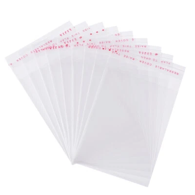 1000pcs Clear OPP Cellophane Bags Top Seal Self-Adhesive Gift Jewelry Packing