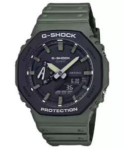 CASIO G-SHOCK GA-2110SU-3A "CASIOAK" BLACK/GREEN A/D WATCH - Picture 1 of 5