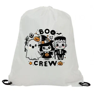 BOO CREW HALLOWEEN SUBLIMATION GYM SWIMMING PE DRAWSTRING BAG - Picture 1 of 1