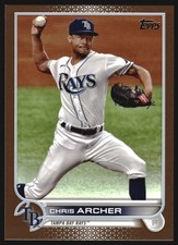 2022 Topps Gold TampaBay Rays Baseball Card #254 Chris Archer /2022