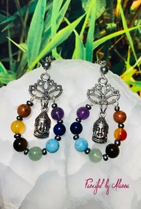 Chakra Earrings, Healing Earrings, Meditation earrings, Chakra Jewelry handcraft - Picture 1 of 5