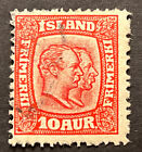 Reisemarken: 1907 Island Briefmarken Scott #76 Two Kings 10aur gebraucht kein Kaugummi