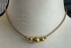 Vintage Trifari Gold Tone Ball Bead Snake 15" Chain Necklace