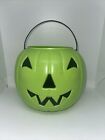 Vintage Norfolk Halloween Green Pumpkin Blow Mold Pail Candy Bucket Made In USA