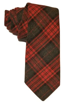 Мужской галстук в клетку от Merona полиэстер/нейлон красный черный L 57 дюймов W 3 3/4 дюйма - Изображение 1 из 3