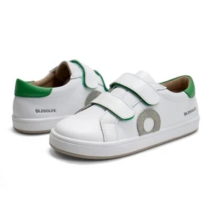 Old Soles Kix White Leather Sneaker with Hook and Loop Closure - Boys' Shoes - Picture 1 of 6