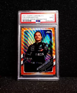 2021 Topps Chrome F1 Racing Rifrattore Onde Arancione/25 Valtteri Bottas #2 PSA 9 - Foto 1 di 2