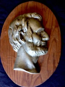 Vintage Aluminiumguss Präsident Abraham Lincoln 3D Wandplakette - Bild 1 von 11