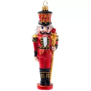 Joy To The World Regal Red Nutcracker Polish Glass Christmas Tree Ornament - Picture 1 of 5