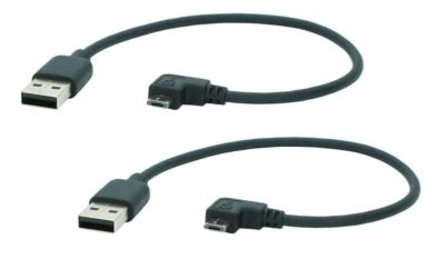 2x 0,2m Premium High Speed Micro USB 2.0 Cavo di Carica Dati m.90 ° Angolo #2x - Immagine 1 di 2