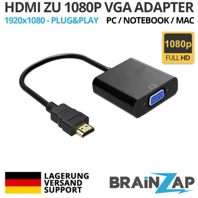 HDMI zu VGA Adapter - HDTV 1080p Konverter - Audio Video D-SUB 15-pol Full HD - Bild 1 von 3