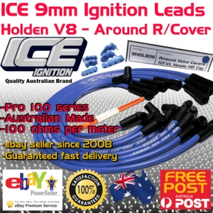 ICE PRO 100 9mm Spark Plug Leads V8 Holden HT-VL Around R/Covers HEI + Mounts - Picture 1 of 7