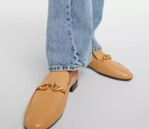 TORY BURCH Jessa Loafers Goat leather slip on Shoes, ginger Size 8 - Picture 1 of 5