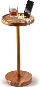 Drink Table, Pedestal Side Table, Small Round Side Table for Small Spaces (Ac... - Picture 1 of 1