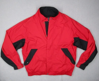 FootJoy 夹克男式大号红色 DryJoys 1/4 拉链风衣套衫雨高尔夫 — 第 1/4 张图片