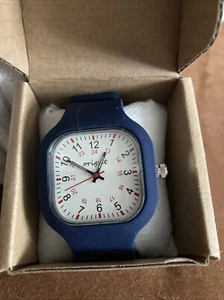 New ORIGSET Nursing Watch Silicone Waterproof Seiko Movement Blue With White - Picture 1 of 7