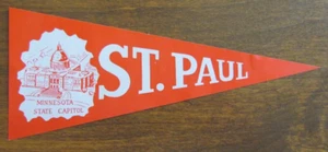 PEGATINA DE ETIQUETA DE PAPEL BANDERÍN VINTAGE, ORIGINAL, CAPITAL DEL ESTADO MINN. ST. PAUL - Imagen 1 de 5
