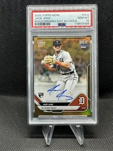 Jace Jung RC 2025 Topps Now Road To Opening Day Gold Auto/50 PSA 10 - Imagen 1 de 2