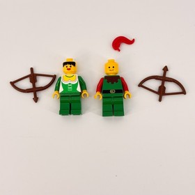 Vintage LEGO Castle Minifigures cas319 cas139 Forestmen w/ Bows 1980s-90s Rare