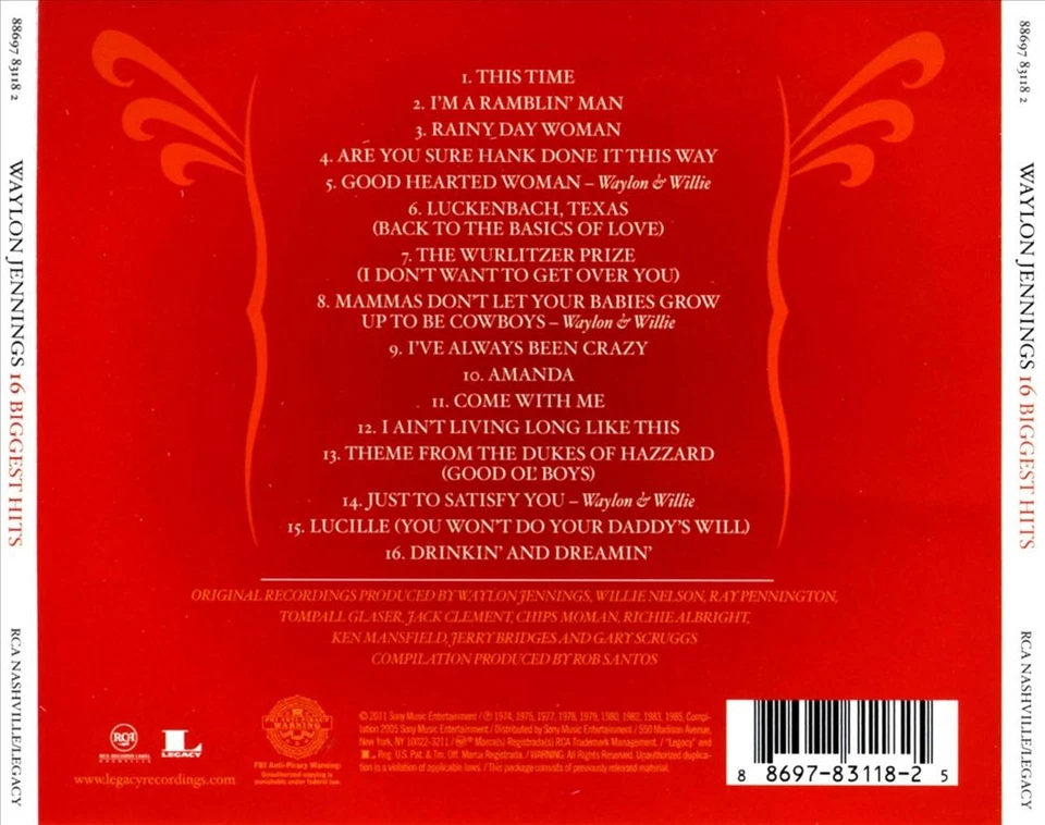 WAYLON JENNINGS - 16 BIGGEST HITS [2005] NEW CD - Изображение 1 из 1