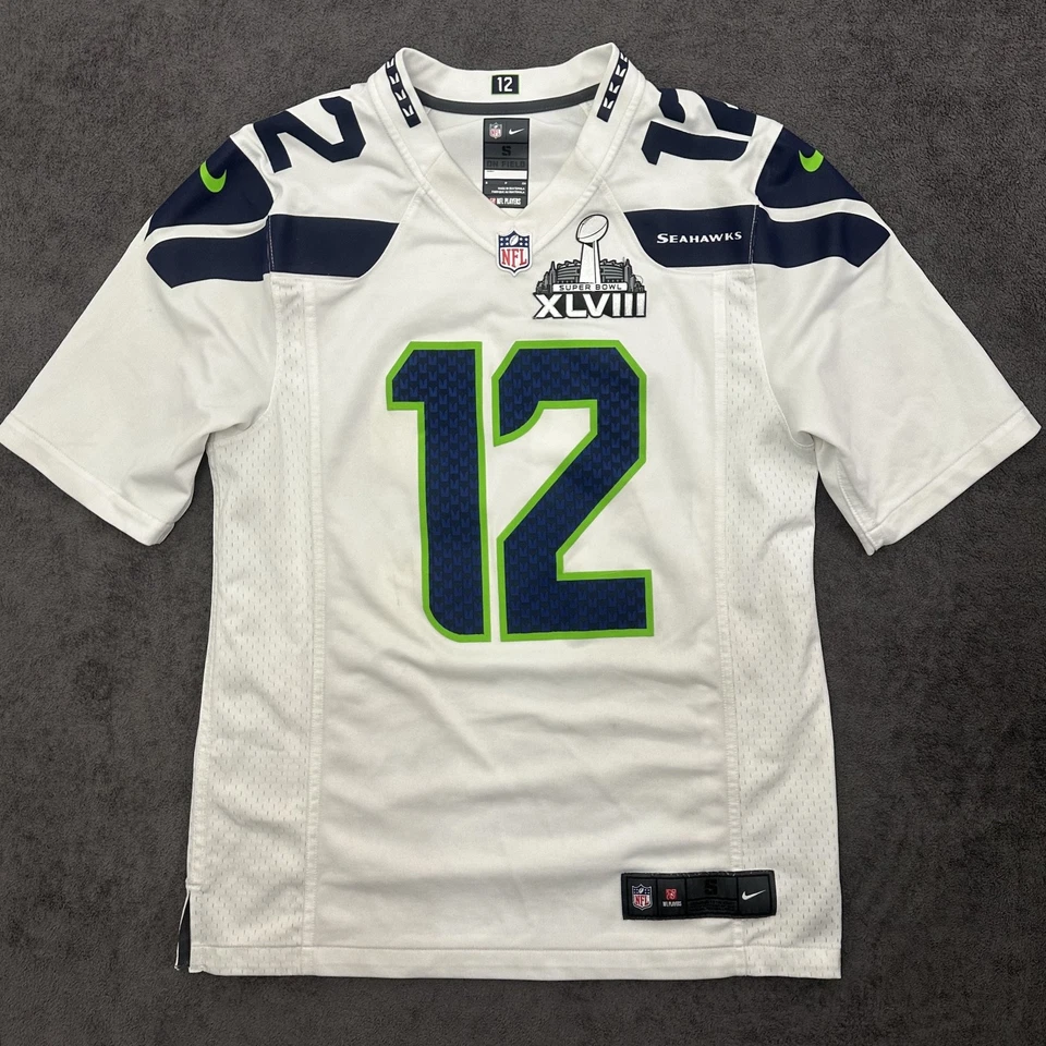 Auténtica camiseta de campeones del Super Bowl XLIII Seattle Seahawks FAN #12 talla pequeña Foto 1 de 4