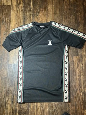 Camiseta negra Playboy By PacSun Logo Tape talla pequeña Foto 1 de 3