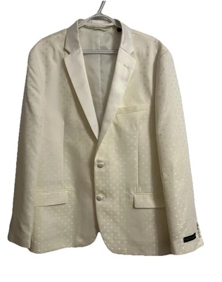 Vince Camuto Blazer Crema y Blanco Lunares con Solapa Satinada P2P 23” Foto 1 de 4