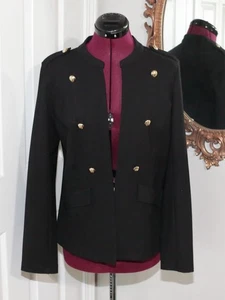 Chaqueta Militar Negra Marc New York Mujer Blazer Ligero Charreteras Talla S - Imagen 1 de 7