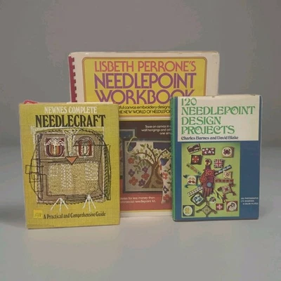 Lisbeth Perrone's Needlepoint Workbook Spiral Bound 1973 + 2 More Books - Image 1 of 4