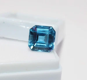 Rare 6–7 Ct Radiant Cut Blue Topaz | Certified Natural Loose Gem | Collector’s - Picture 1 of 13