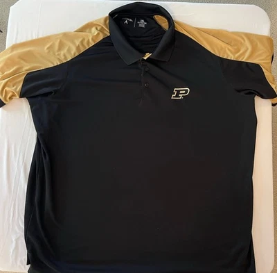 Purdue Boilermakers Nike Men’s Polo Shirt, Black And Gold  with Logo Size 3XL - Image 1 of 4