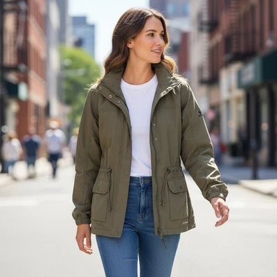 Eddie Bauer Jacket Womens Large Olive Green Travex Lightweight Full Zip Outdoor - Image 1 of 4