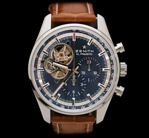 Zenith El Primero Chronomaster, blaue Zifferblatt, Lederband 45MM 7324246094 - Bild 1 von 8