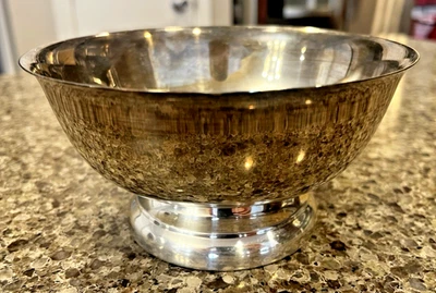 无品牌6英寸银碗,刻字 — 第 1/4 张图片