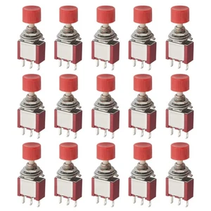 15 PCS SPDT Momentary Push Button Switch 3 Pin AC 2A 250V/ 5A 120V NO/NC - Picture 1 of 7