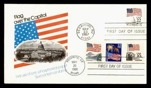 DR WHO 1988 FDC FLAG/CAPITOL PRE PHOSPHORED PANDA CACHET COMBO k30211 - Picture 1 of 2